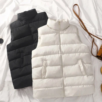 2021 Téli Pamut Le Mellény A Nők Bő Mellény Bodywarm Kabát Pamut, Bélelt Kabát Ujjatlan Női Téli Mellény