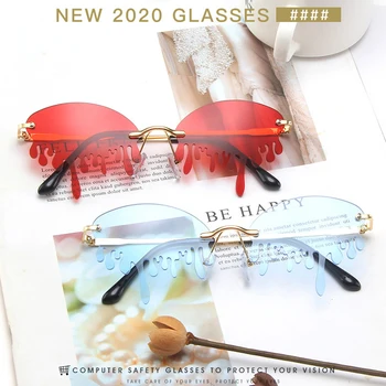 Keret nélküli Női Napszemüveg Divat Vintage Egyedi Könnyek Alakú Steampunk napszemüvegek Női UV400 Védelem Szem