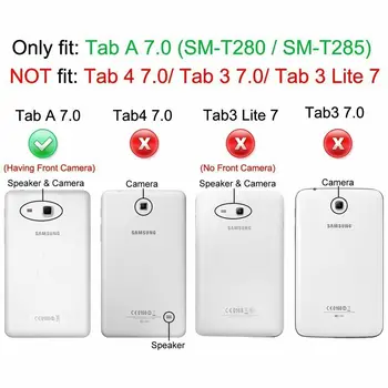 Állj Esetben Fedezi A Samsung Galaxy Tab 6 A6 7.0 2016 T280 SM-T280 T280N T285 SM-T281 Flip PU Bőr Tabletta Alapvetően az Esetben Capa 1