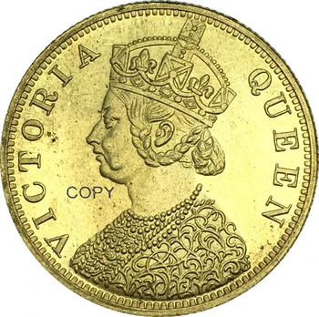 Új Termékek 1870-Ben Viktória Királynő India Arany Érme Tíz Rúpia Brass Fém Másolás Coinjhn