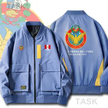 Katonai Kabátok légierő Peru Perui PE országonként Férfi Bomber dzsekis Repülés Pilóta légierő Kabát Vékony Kabát