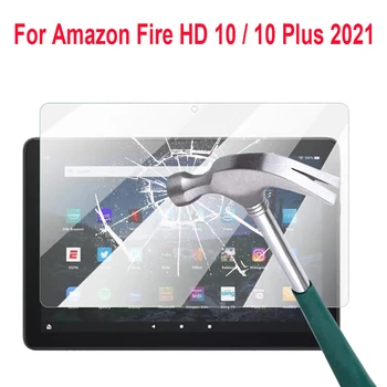 9H Edzett Üveg kijelző Védő fólia Amazon Fire HD 10 Plusz 2021 10.1 inch Védő Tiszta Film a Kindle Fire HD-10 10.1