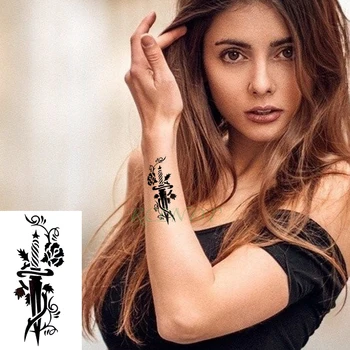 Vízálló Ideiglenes Tetoválás Matricák virág kanyargós kard star titokzatos tatto flash tetoválás hamis tetoválás a férfiak nők