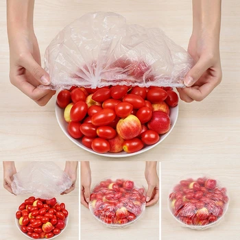 Újrahasznosítható Műanyag Zacskók Élelmiszer-Fedezze Rugalmas Stretch Állítható Tál Fedő Univerzális Konyhai Wrap Pecsét Friss Tartja Táskák