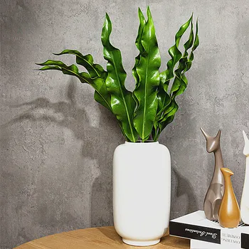 70CM 3db Mesterséges Zöld Palm Leaf Köteg Műanyag Monstera Levelek DIY virágkötészeti Anyagok Office Home Decor Növények
