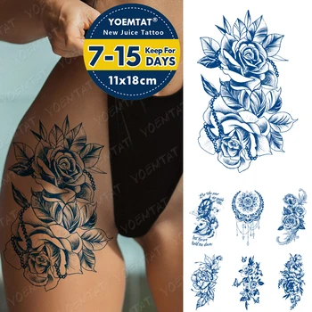 Lé Tinta Tetoválás, Body Art, Tartós, Vízálló Ideiglenes Tetoválás Matrica Rózsa Virág Gyöngy Tetoválás Kar Hamis Pillangó Bazsarózsa Tatto 0