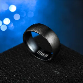 Divat Férfi Fekete Titán Gyűrű Matt Kész Klasszikus Eljegyzési Angyal Ékszer Férfi Esküvői Zenekarok 2