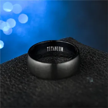 Divat Férfi Fekete Titán Gyűrű Matt Kész Klasszikus Eljegyzési Angyal Ékszer Férfi Esküvői Zenekarok 3