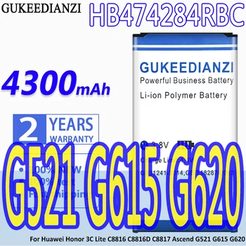 GUKEEDIANZI Akkumulátor HB474284RBC 4300mAh A Huawei Honor 3C Lite C8816 C8816D C8817 Ascend G521 G615 G620 Honor3C Lite