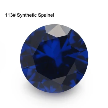 3,5 mm-es~12mm Kerek Briliáns Szintetikus Kék Spinell Kő, Drágakő, Ékszer 112# 113# 114# Szintetikus Spinell 0