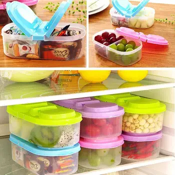 Élelmiszer-tároló tartály hűtőszekrény helytakarékos szervezet konyhai doboz, konyha konténer gyümölcs doboz, polc, doboz, tároló B3K9