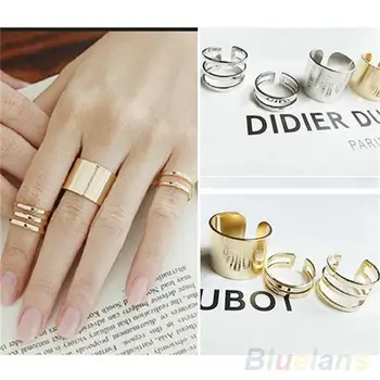 3Pcs/Set Esküvői Gyűrű Divat Felső Ujját A Midi Tipp Ujját Felett A Csülök Nyitva Gyűrűk nők
