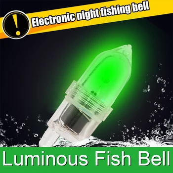 2db LED Bell horgászbot Tipp Éjszakai Fény Flash Sztrájk Falatot Riasztás Riasztás a Elemek Figyelmeztető Jel Halászati Tartozékok Kezelése