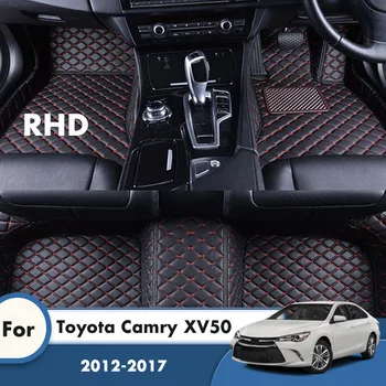 RHD Autó Szőnyeg Toyota Camry XV50 2017 2016 2015 2014 2013 2012 Szőnyegek Bőr Egyéni Auto Tartozékok Belső Borító