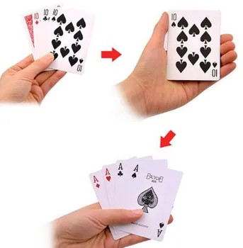 Négy Lapot Illúzió,Kártyák Változás Trükkök Közelről Tartozékok Trükk Kellék Vígjáték Hivatásos Bűvész Játékok