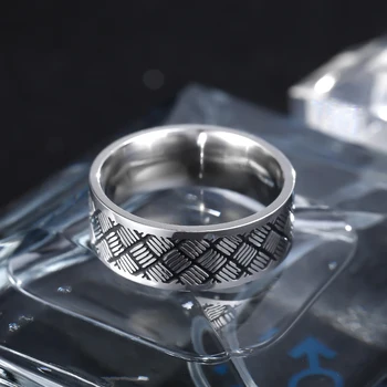 MOREDEAR 8 mm-es Titán Gyűrű a Férfiak, mind a Nők Születésnapi Ajándék háromszög minta lejáratni Gyűrű 3