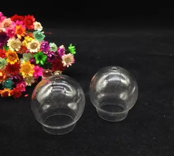 10db 25*15 mm-es Átlátszó Üveg fedelét kupola Mini Bár Üveg Földgömb Buborék Üveg Medál Lyuk Gömb Tiszta hidroponikus növény váza